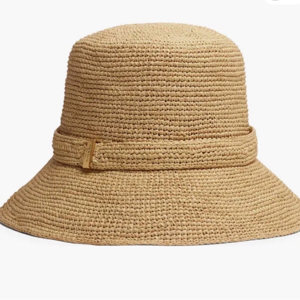 Packable Straw Bucket Hat in Natural Tan